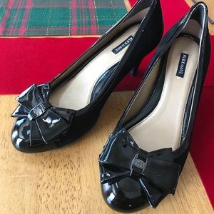Alex Marie black heels with bow